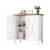 GarveeMore Mueble Cocina Aparador con Puertas y Estante Regulable Buffet Rustico para Cocina, Salón o Comedor Mueble Auxiliar 76x40x80 cm Marrón+Blanco